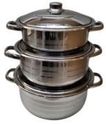Browni 3'lü Güveç Set Metal Kapaklı (20-22-24cm)